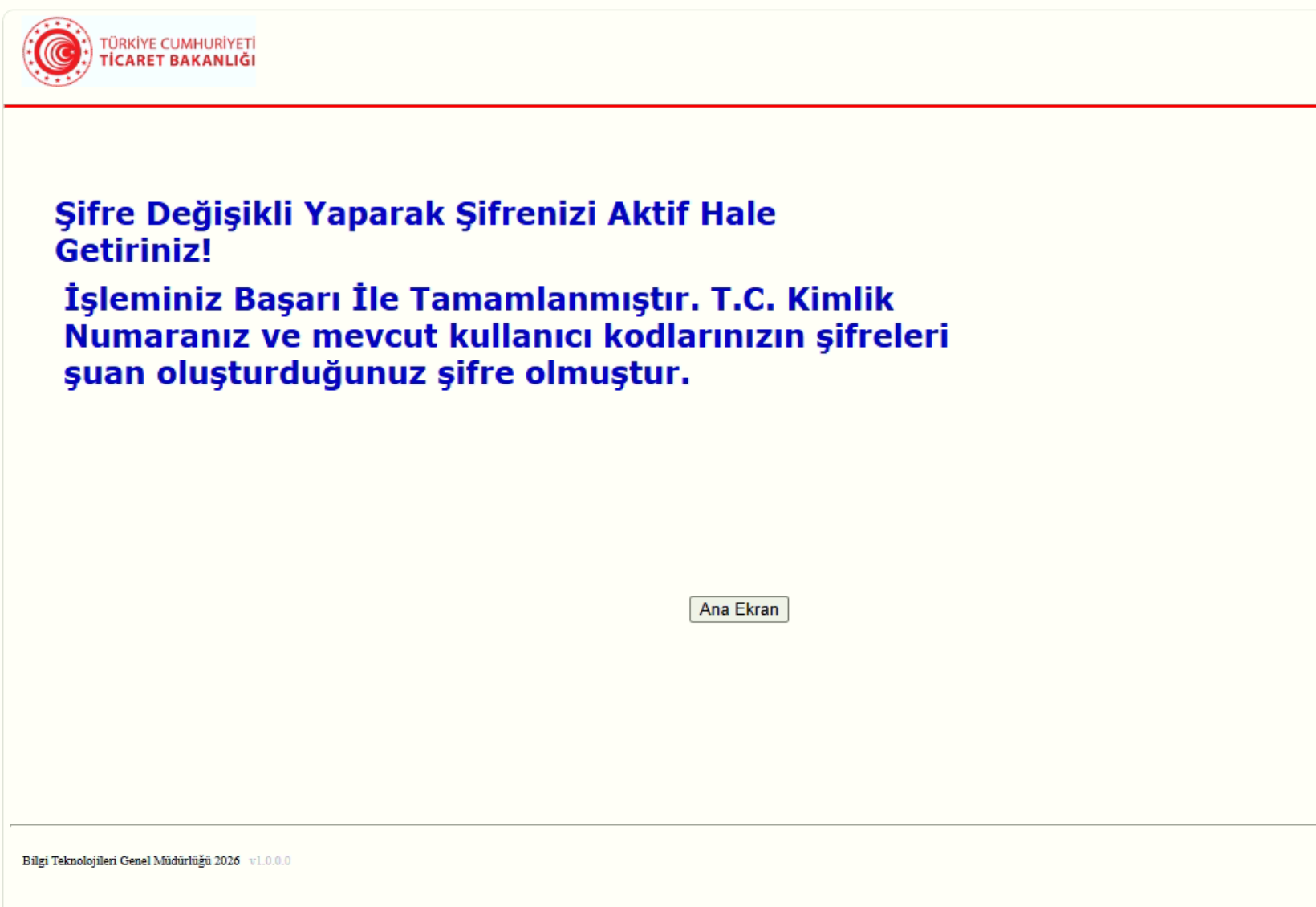 İşlem Başarılı Bildirimi